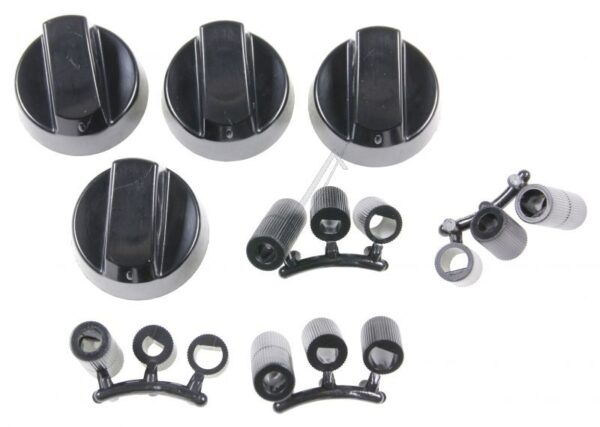 ALTERNATIVE suitable for UNIVERSAL MULTIFIT REPLACEMENT CONTROL KNOB SET COMPATIBLE FOR OVEN, GAS, ELECTRIC, COOKER, HOB X4, BLACK